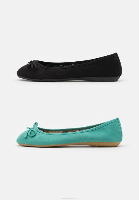 2er-Pack Ballerinas Mint/Schwarz Anna Field V0FT2105 Frauen