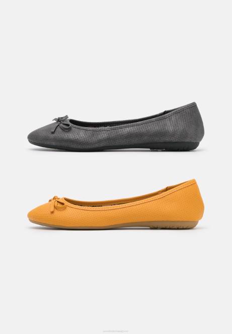 2er-Pack Ballerinas schwarz/gelb Anna Field V0FT2138 Frauen