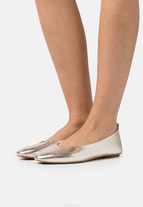 Ballerinas aus Leder in Gold Anna Field V0FT2108 Frauen