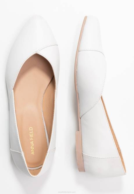 Ballerinas aus Leder in Weiß Anna Field V0FT2135 Frauen