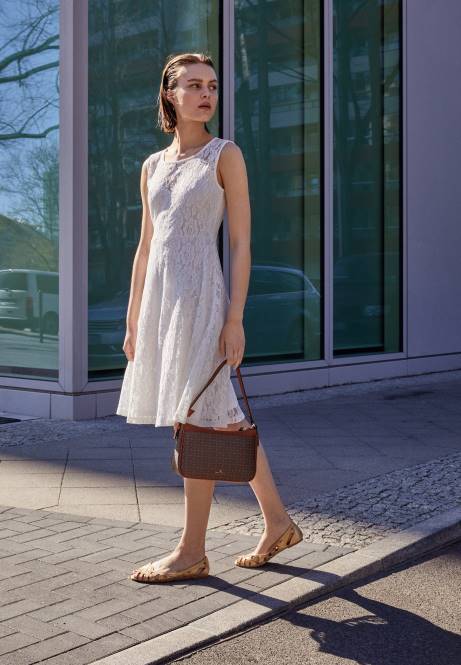 Peeptoe-Ballerinas aus Leder in Gold Anna Field V0FT2131 Frauen