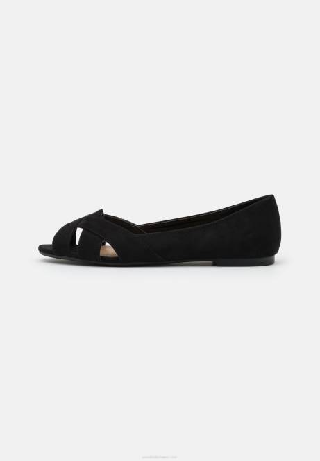 Peeptoe-Ballerinas schwarz Anna Field V0FT2082 Frauen