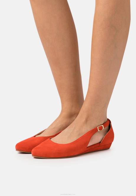 Rote Ballerinas aus Leder mit Knöchelriemen Anna Field V0FT2165 Frauen