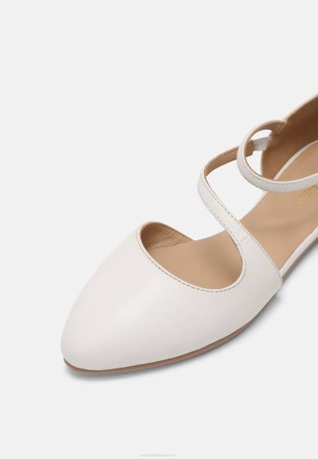 Weiße Ballerinas mit Knöchelriemen aus Leder Anna Field V0FT2167 Frauen