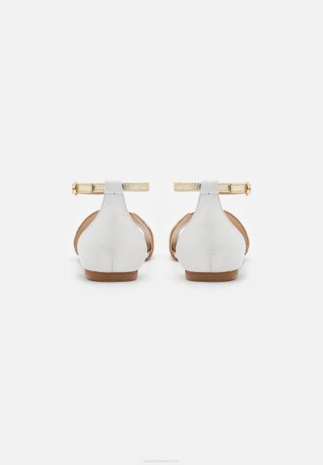 Weiße Peeptoe-Ballerinas aus Leder Anna Field V0FT2087 Frauen