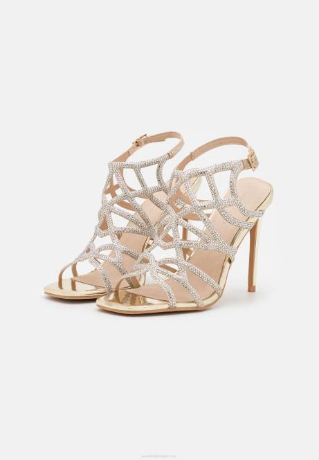 Goldene Ledersandalen mit hohen Absätzen Anna Field V0FT1354 Frauen