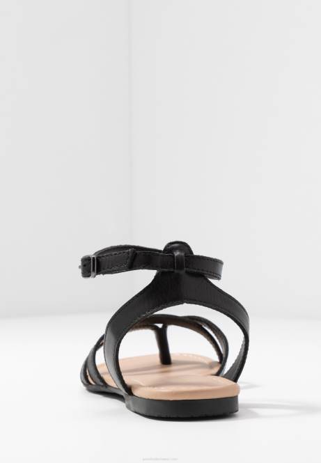 Schwarze T-Steg-Sandalen aus Leder Anna Field V0FT1523 Frauen