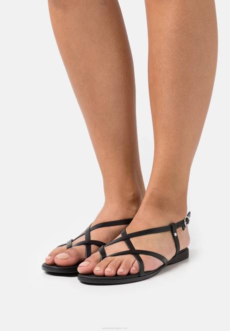 Schwarze T-Steg-Sandalen aus Leder Anna Field V0FT1532 Frauen