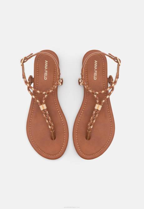 T-Steg-Sandalen Cognac/Gold Anna Field V0FT1512 Frauen