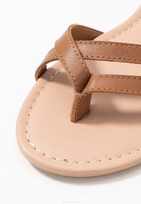 T-Steg-Sandalen aus Leder in Cognac Anna Field V0FT1513 Frauen