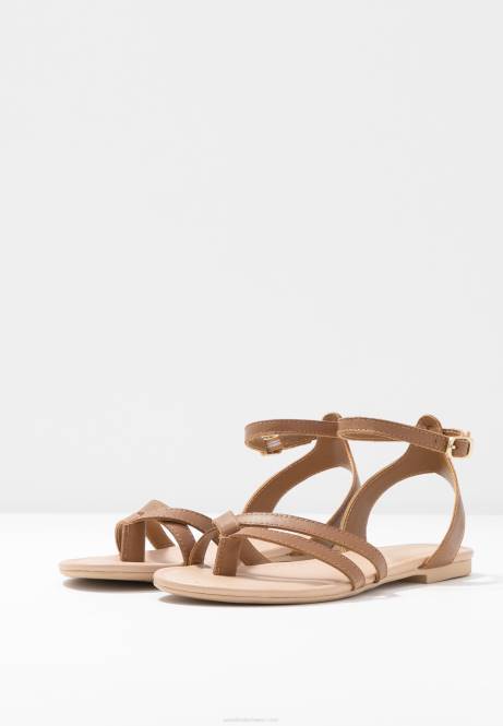 T-Steg-Sandalen aus Leder in Cognac Anna Field V0FT1513 Frauen