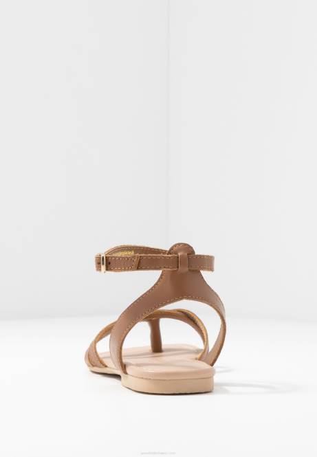 T-Steg-Sandalen aus Leder in Cognac Anna Field V0FT1513 Frauen