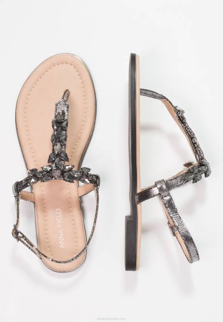 T-Steg-Sandalen dunkelgrau Anna Field V0FT1542 Frauen