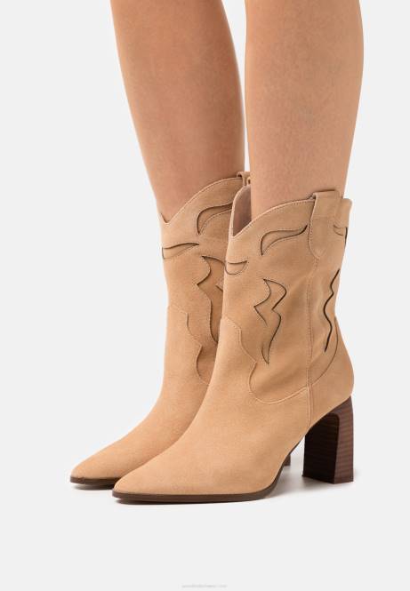 Cowboy-/Biker-Stiefelette aus Leder in Beige Anna Field V0FT2052 Frauen