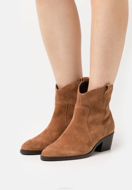 Cowboy-/Biker-Stiefelette aus Leder in Cognac Anna Field V0FT2049 Frauen