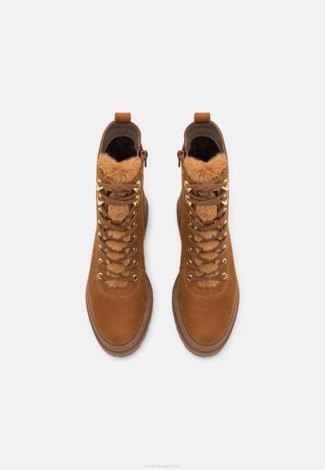 Leder-Plateau-Stiefeletten Cognac Anna Field V0FT2037 Frauen