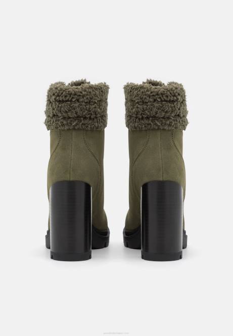 Schnürstiefeletten aus Leder in Khaki Anna Field V0FT2017 Frauen