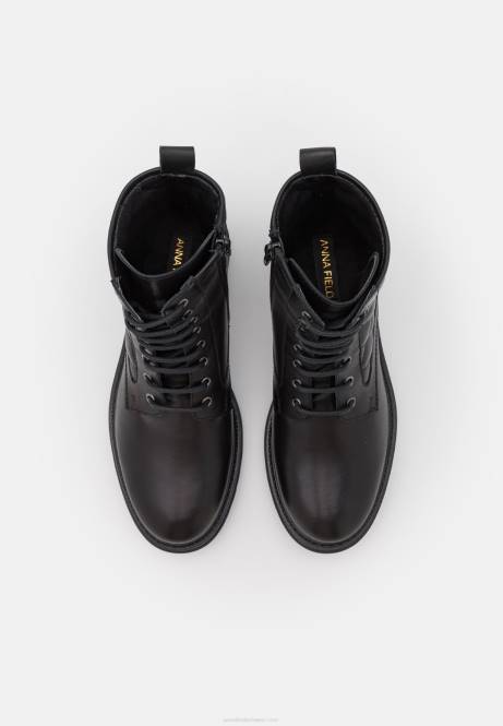 Schnürstiefeletten aus Leder in Schwarz Anna Field V0FT2026 Frauen
