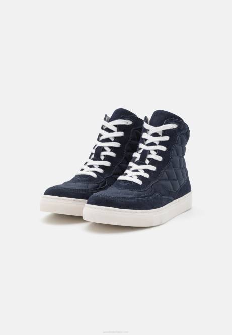 Dunkelblaue High-Top-Sneaker aus Leder Anna Field V0FT1237 Frauen
