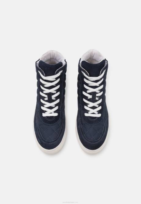 Dunkelblaue High-Top-Sneaker aus Leder Anna Field V0FT1237 Frauen