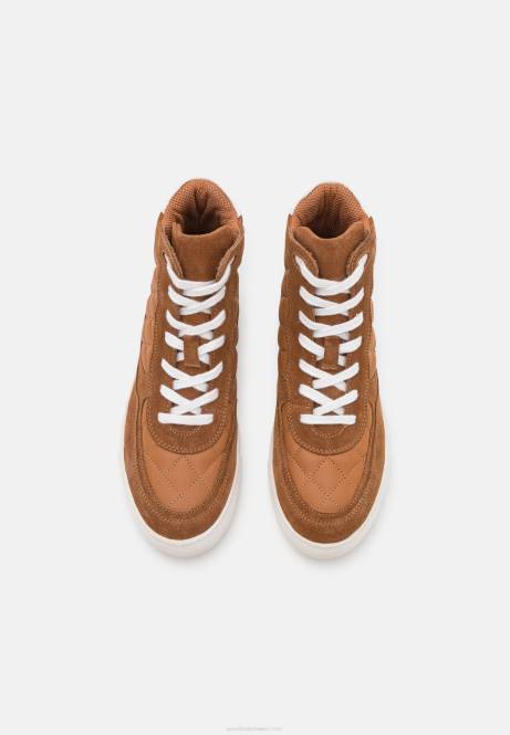 High-Top-Sneaker aus Leder in Cognac Anna Field V0FT1238 Frauen