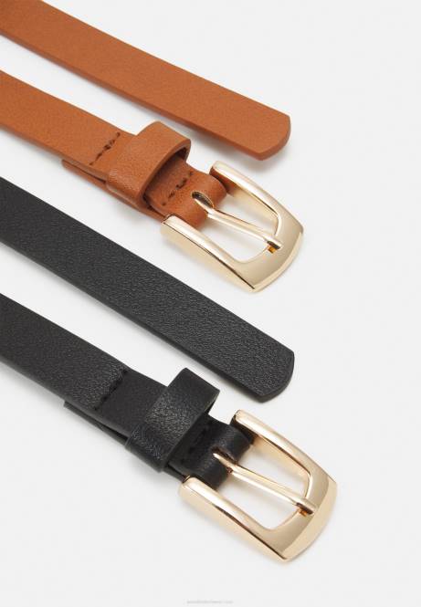 2er-Pack Gürtel schwarz/cognac Anna Field V0FT2727 Frauen