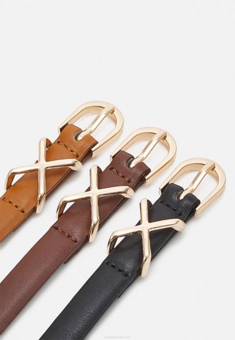 3er-Pack Gürtel schwarz/braun/cognac Anna Field V0FT2737 Frauen